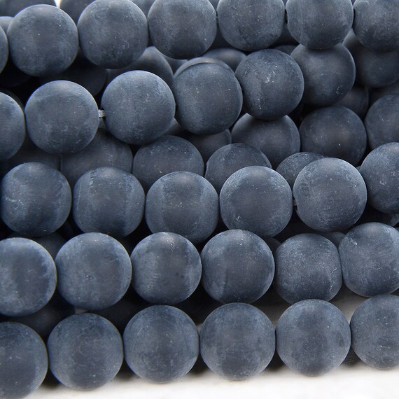 6mm Frosted Matte Noir Black Onyx Gemstone Black Round Loose Beads 15.5 inch Full Strand (90182755-115)