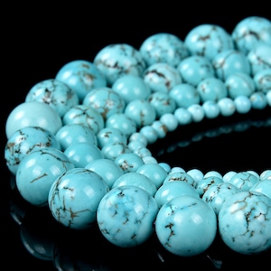 Turquesa Gemstone Grau AAA Rodada 3MM 6MM Contas Soltas (D482)