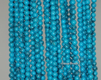 3mm Turquoise Gemstone Blue Turquoise Round 3mm Loose Beads 15.5 inch Full Strand (90189239-107-T3)