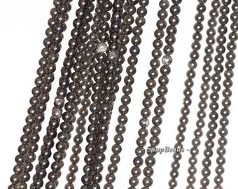 2mm Chatoyant Mystique Black Obsidian Gemstone Round 2mm Loose Beads 16 inch Full Strand (90113950-107 - 2mm A)