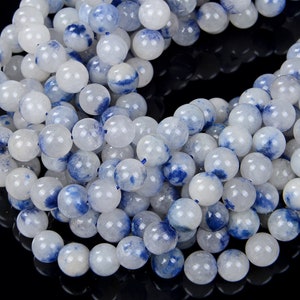 6mm Genuine Rare Dumortierite In Quartz Gemstone Round Beads 15.5 Inch Full Strand (80007320-A254)