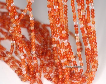 2mm Carnelian Red Agate Gemstone Round  Loose Beads 16 inch Full Strand (90113991-107 - 2mm A)