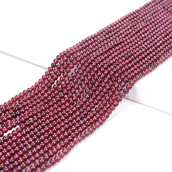 2MM Garnet Gemstone Natural Red Grade AAA Round Beads 15 inch Full Strand (80016579-P63)