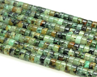 4x2mm African Turquoise Gemstone Heishi Slice Rondelle Loose Beads 15.5 inch Full Strand (80002390-842)