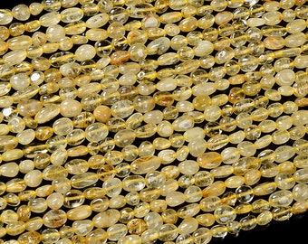 7-8 MM ゴールデン ルチルクォーツ 宝石 小石 ナゲット 顆粒 ルース