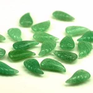 19X10MM Green Aventurine Gemstone Carved Angel Wing Beads BULK LOT 2,6,12,24,48 (90187138-001)