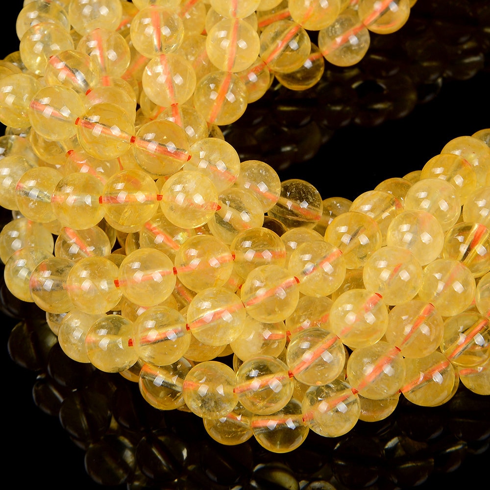 6MM Citrine Gemstone Grade AAA Round Loose Beads (D55)