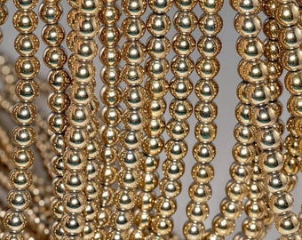 2mm 18K Gold Hematite Gemstone Gold Round Loose Beads 16 inch Full Strand (80002969-396)