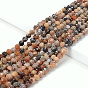 5MM Natural Argentina Rhodochrosite Gemstone Grade A Micro Faceted Round Beads 13 inch Full Strand (80009448-P33)