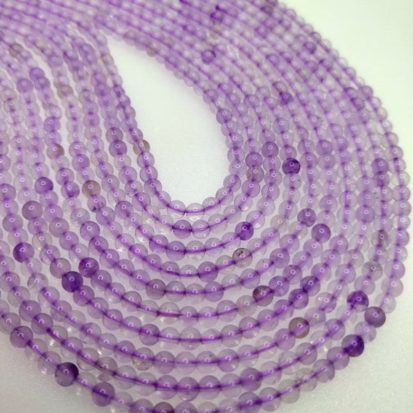 4mm Amethyst Gemstone Lavender Purple Round 4mm Loose Beads 16 inch Full Strand (90188892-87)