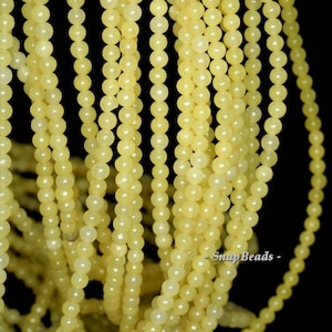 3mm Lemon Jade Gemstone Yellow Round 3mm Loose Beads 16 inch Full Strand (90114023-107 - 3mm A)