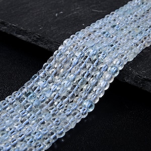 4MM Blue Topaz Gemstone Grade AAA Micro Faceted Square Cube Loose Beads (P5)