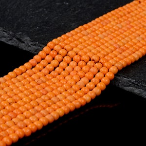 4MM Orange Turquoise Gemstone Round Beads 15.5 inch Full Strand (80017891-P81)