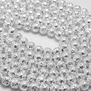 4mm Silber vergoldet Lava Edelstein Grade AAA Runde lose Perlen 14,5 Zoll-Full-Strand (80005699-476)