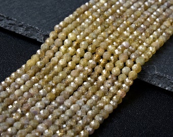 Tanzanita Natural Amarillo Dorado Piedra Preciosa Grado AAA Micro Facetado Redondo 2MM 3MM 4MM Abalorios Sueltos (P45 P30)