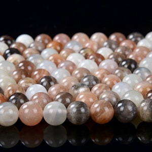 6MM Natural Mix Sunstone Moonstone Gemstone Grade AA Round Loose Beads (D207)