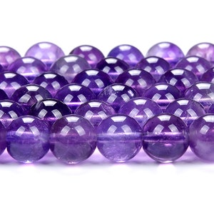 Natural Amethyst Gemstone Grade AA Round 6MM 7MM Loose Beads (D442)