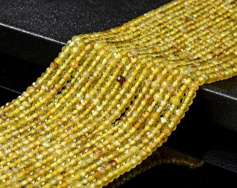 Natural Yellow Opal Gemstone Grade AAA 4X3MM Micro Faceted Rondelle Loose Beads 15 inch Full Strand (80018145-P91)