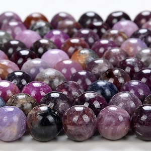 6MM Natural Ruby Sapphire Gemstone Round Loose Beads (D171)
