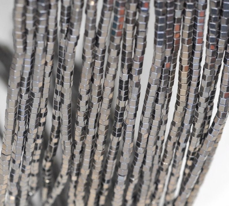 3x2mm Grey Hematite Gemstone Heishi Hexagonal Slice 3x2mm Loose Beads 16 inch Full Strand 90185564-837