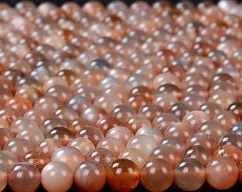Natural Sunstone Gemstone Grade AA Round 5MM 6MM Loose Beads 15 inch Full Strand (D163)