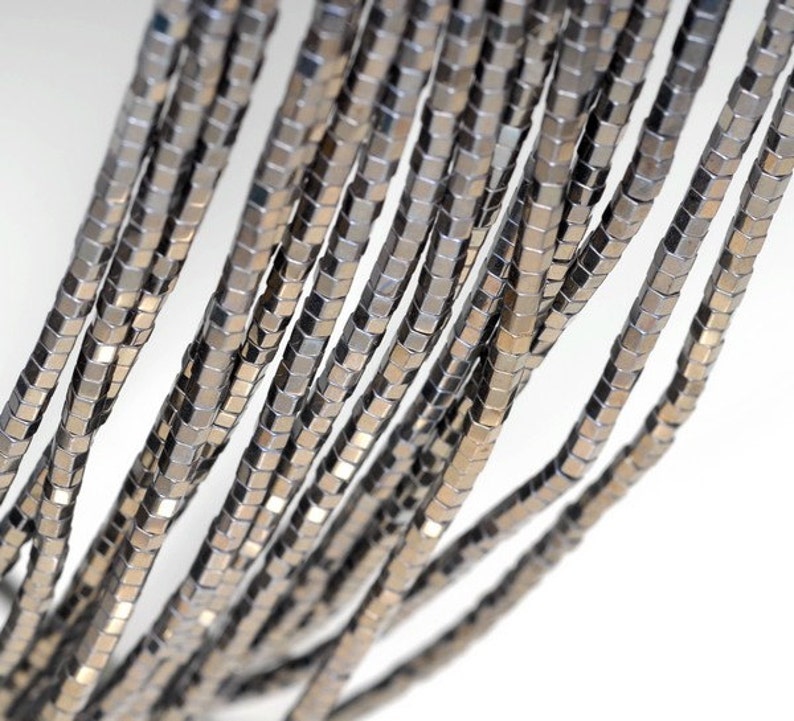 3x2mm Grey Hematite Gemstone Heishi Hexagonal Slice 3x2mm Loose Beads 16 inch Full Strand 90185564-837