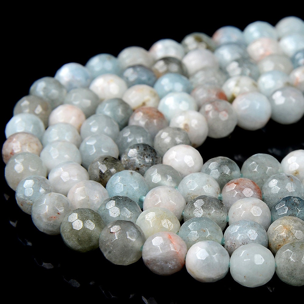 Light Aquamarine-jade Smooth Round 6mm 8mm 10mm 12mm-full