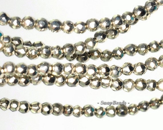 2MM PALAZZO IRON PYRITE GEMSTONE GRADE A ROUND 2MM LOOSE BEADS 16/"