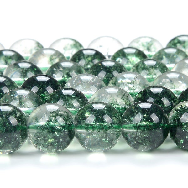 6mm Crystal Quartz Gemstone Phantom Green Grade AAA Round Loose Beads 15 inch Full Strand (80006882-A227)