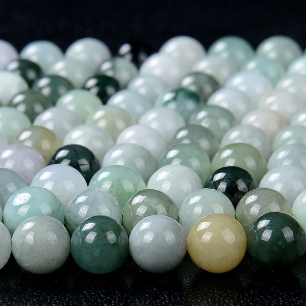 Natural Multi Color Burma Jade Gemstone Grade AAA Round 4MM 5MM 6MM Loose Beads (D223)