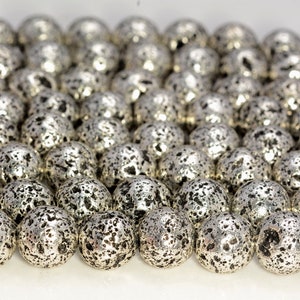 6mm Silber vergoldet Lava Edelstein Grade AAA Runde lose Perlen 15,5 Zoll voller Strang (80006865-A226)