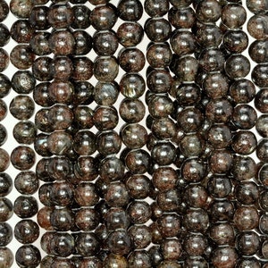 6mm Astrophyllite Gemstone Black Round Loose Beads 15.5 inch Full Strand (80006220-488)