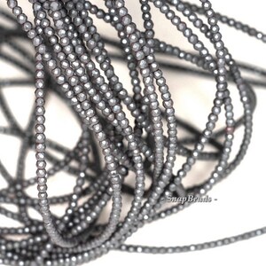 2mm Noir Black Hematite Gemstone, Matte Black, Faceted Round 2mm Loose Beads 16 inch Full Strand (90148189-107)