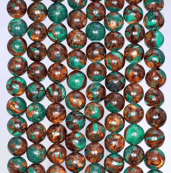 4mm Copper Bronze Malachite Gemstone Grade AAA Round Loose Beads 