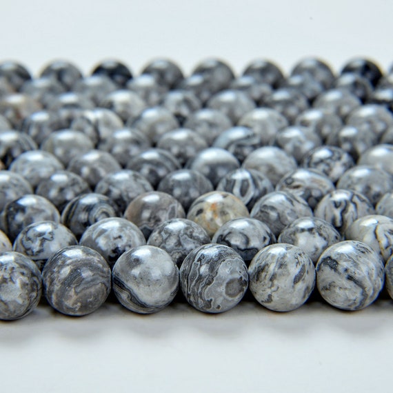 6mm Grey Crazy Lace Jasper Gemstone Grade A Round 6mm Loose Beads