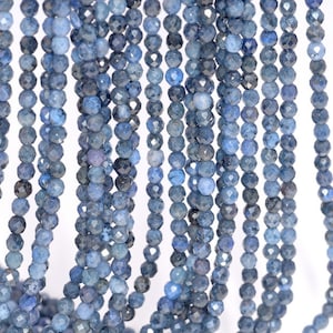 3mm Rare Blue Dumortierite Gemstone Grade AAA Micro Faceted Blue Round Loose Beads 15.5 inch Full Strand (80004636-344)