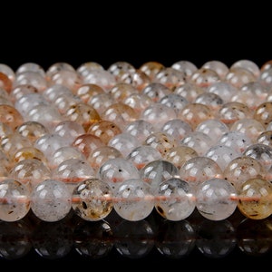 Natural Rare Quartz With Muscovite Biotite Mica Inclusions Gemstone Grade AAA Round 6MM Loose Beads (D96)