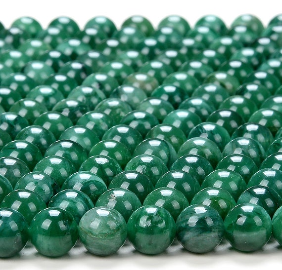 6MM Natural Green Mica Muscovite in Fuchsite Emerald Green Gemstone Grade AAA Round Loose Beads (D259)