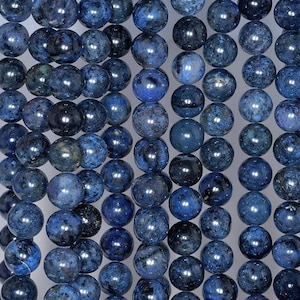 6mm Rare Dark Blue Dumortierite Gemstone Grade AAA Dark Blue Round 6mm Loose Beads 14.5 inch Full Strand (80004205-115)