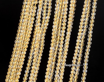 2mm miel dorada citrino grado AA piedra preciosa redonda 2mm sueltos cuentas 16 pulgadas Full Strand (90113631-107 - 2mm C)