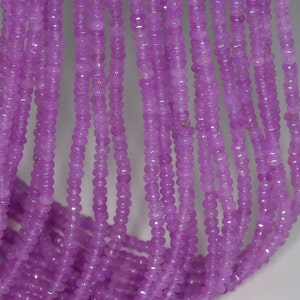 4x3mm Violet Jade Gemstone Purple Faceted Rondelle 4x3mm Loose Beads 15 inch Full Strand (90182855-782)