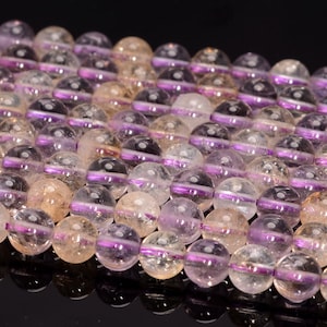 6mm Sassy Ametrine Gemstone Grade AA Round 6mm Loose Beads 15.5 inch Full Strand (90114341-123)