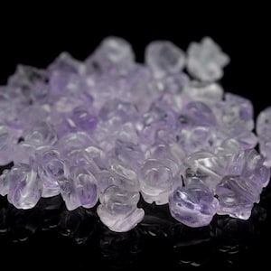8MM Purple Amethyst Gemstone Carved Rose Flower Beads BULK LOT 5,10,20,30,50 (90187240-002)