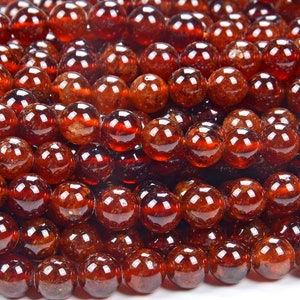 Natural Hessonite Garnet Gemstone Grade AAA Round 3MM 4MM 5MM 6MM Loose Beads (D297)