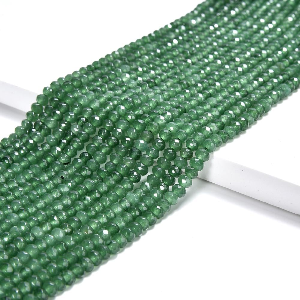 30pcs Emerald Mix Faceted Crystal Rondelle Beads 8mmx6mm - Jewelry Making Supplies