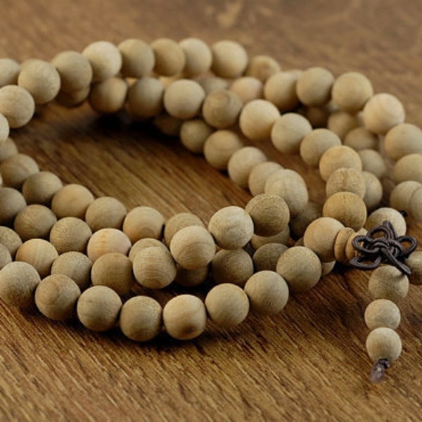 6mm 108PCS Natural Aromatic Wood Beads Indian Sandalwood Prayer Buddha Mala Meditation Beads Round Loose Beads  BULK LOT (90182442-391)