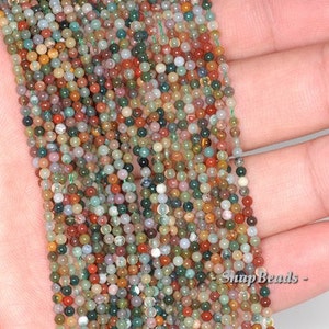 2mm Sanctuary Indian Agate Gemstone Rainbow Round 2mm Loose Beads 16 inch Full Strand 90147928-107-2mm F zdjęcie 3