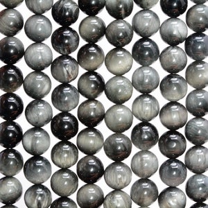 6mm Gray Hawk Eye Gemstone Round Beads 15.5 inch Full Strand (80007539-A265)