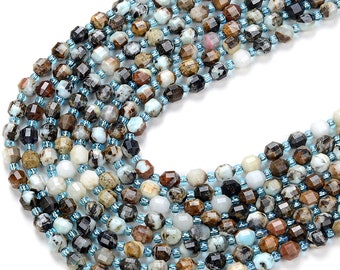 6MM Natural Hemimorphite Gemstone Grade AB Faceted Prism Double Point Cut Loose Beads (D213)