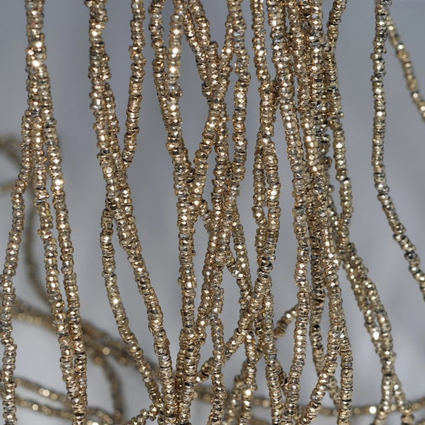 2x1mm 18k Gold Hematite Gemstone Faceted Rondelle 2x1mm Loose Beads 15 inch Full Strand (80002409-784)